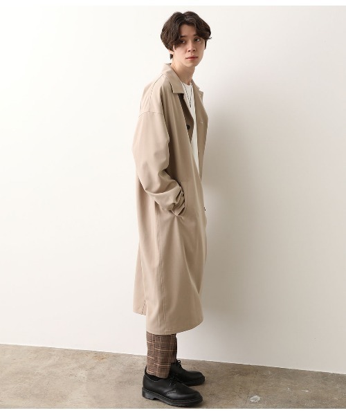 JUNRED（ジュンレッド）の「ドレープステンカラーコート（ステンカラーコート・メンズ・ブラック/ベージュ・FREE/M/L）」の5枚目の写真