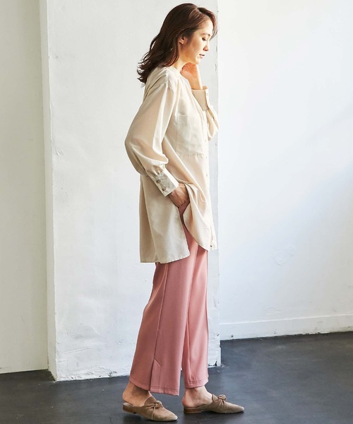 GeeRA(ジーラ)の「センタープレスストレートパンツ(その他パンツ・レディース・ベージュ/ピンク/グリーン・MEDIUM/LARGE/X-LARGE)」の12枚目の写真