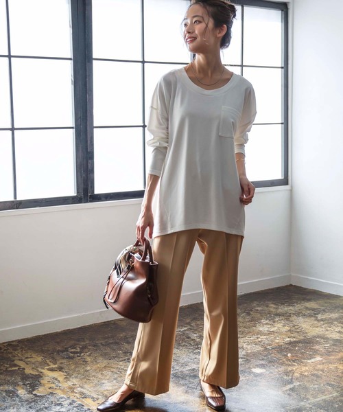 GeeRA(ジーラ)の「センタープレスストレートパンツ(その他パンツ・レディース・ベージュ/ピンク/グリーン・MEDIUM/LARGE/X-LARGE)」の14枚目の写真