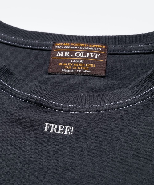 MR.OLIVE(ミスターオリーブ)の「OVERDYED COTTON / FREE! BIG SILHOUTTE T-SHIRT オーバーダイ コットン / フリー!ビッグシルエット Tシャツ(Tシャツ/カットソー・メンズ・サンドベージュ/ライトパープル/ブラック/ライトブラウン/ミント・MEDIUM/X-LARGE/LARGE)」の8枚目の写真