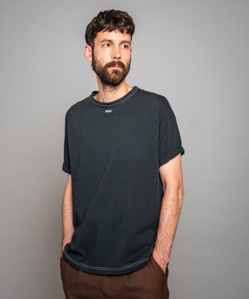 MR.OLIVE(ミスターオリーブ)の「OVERDYED COTTON / FREE! BIG SILHOUTTE T-SHIRT オーバーダイ コットン / フリー!ビッグシルエット Tシャツ(Tシャツ/カットソー・メンズ・サンドベージュ/ライトパープル/ブラック/ライトブラウン/ミント・MEDIUM/X-LARGE/LARGE)」の10枚目の写真