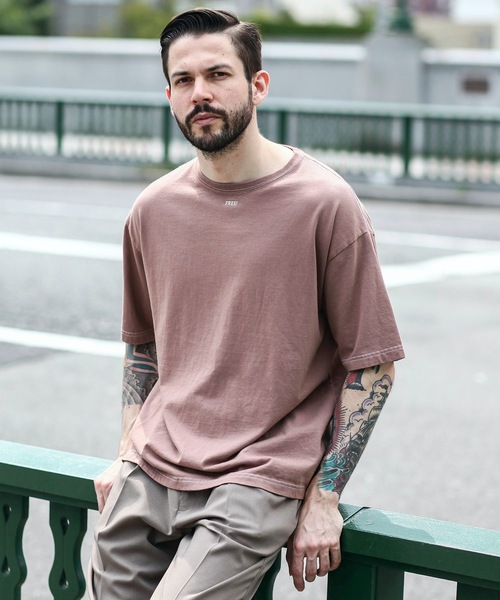MR.OLIVE(ミスターオリーブ)の「OVERDYED COTTON / FREE! BIG SILHOUTTE T-SHIRT オーバーダイ コットン / フリー!ビッグシルエット Tシャツ(Tシャツ/カットソー・メンズ・サンドベージュ/ライトパープル/ブラック/ライトブラウン/ミント・MEDIUM/X-LARGE/LARGE)」の13枚目の写真