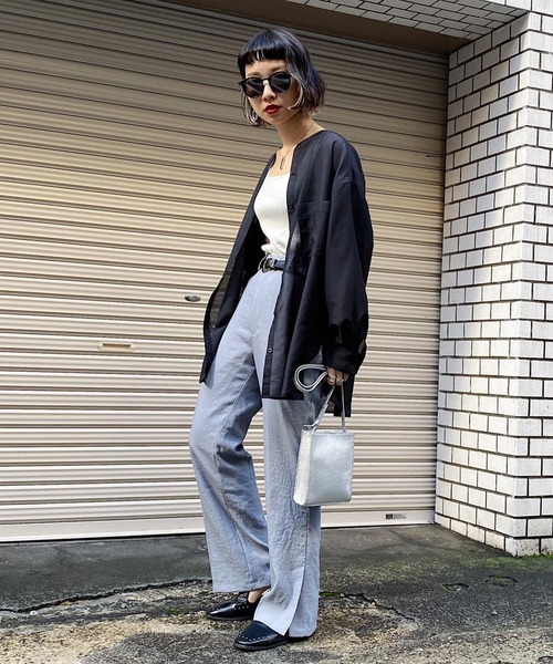 PAGEBOY(ページボーイ)の「リネンライクスリットパンツ(その他パンツ・レディース・ブラック/ベージュ/クリアブルー・FREE)」の6枚目の写真