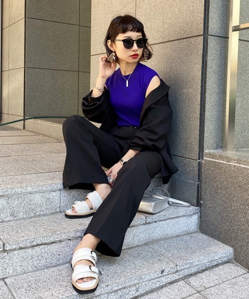 PAGEBOY(ページボーイ)の「リネンライクスリットパンツ(その他パンツ・レディース・ブラック/ベージュ/クリアブルー・FREE)」の16枚目の写真