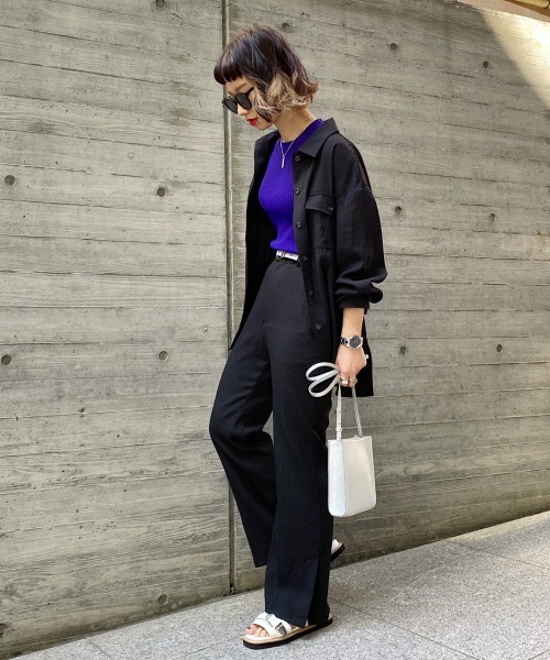 PAGEBOY(ページボーイ)の「リネンライクスリットパンツ(その他パンツ・レディース・ブラック/ベージュ/クリアブルー・FREE)」の17枚目の写真