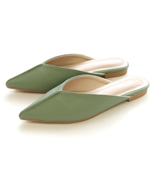 AmiAmi(アミアミ)の「センターシーム入りVカットミュールサンダル(サンダル・レディース・ブラック/グリーン/アイボリー/キャメル/パイソン/ブラウン/ブラウン系その他/ベージュ/ダークブラウン/チェック/ベージュ系その他/ベージュ系その他2/グリーン系その他/ゼブラ・LL/S/M/L)」の9枚目の写真