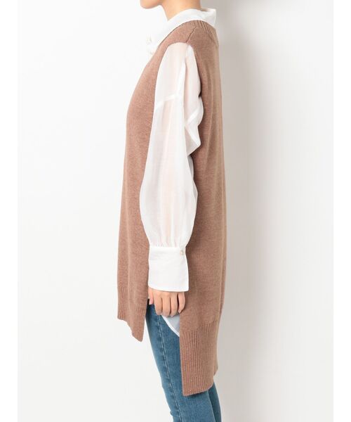 dazzlin（ダズリン）の「Ｖネックロングニットベスト（ベスト・レディース・ブルー/グリーン/アイボリー/モカ・FREE）」の16枚目の写真