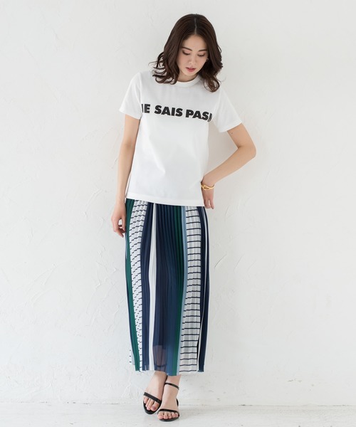 LOUNGEDRESS（ラウンジドレス）の「MIXストライプスカート（スカート・レディース・ネイビー/オレンジ・FREE）」の6枚目の写真