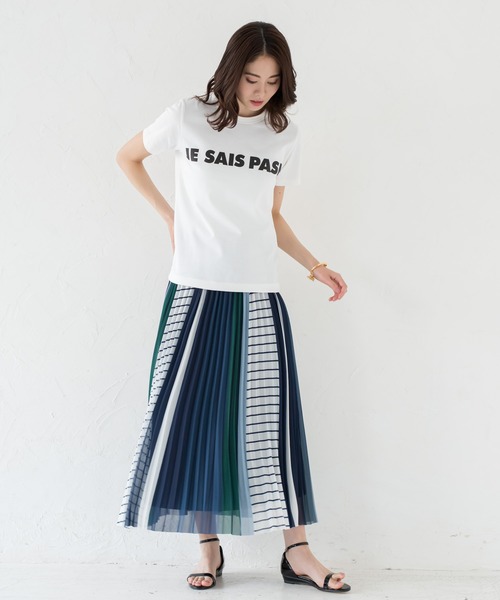 LOUNGEDRESS（ラウンジドレス）の「MIXストライプスカート（スカート・レディース・ネイビー/オレンジ・FREE）」の8枚目の写真