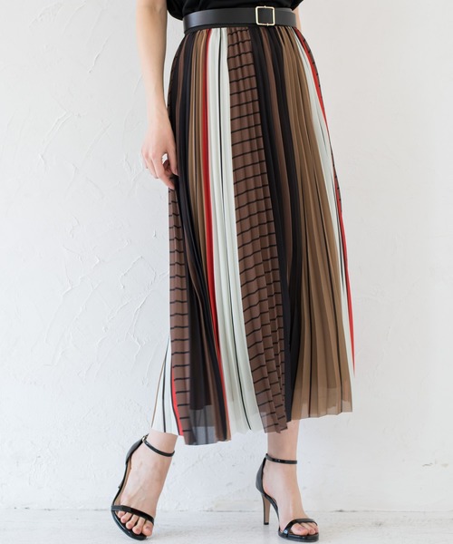 LOUNGEDRESS（ラウンジドレス）の「MIXストライプスカート（スカート・レディース・ネイビー/オレンジ・FREE）」の7枚目の写真