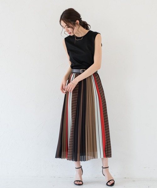 LOUNGEDRESS（ラウンジドレス）の「MIXストライプスカート（スカート・レディース・ネイビー/オレンジ・FREE）」の21枚目の写真