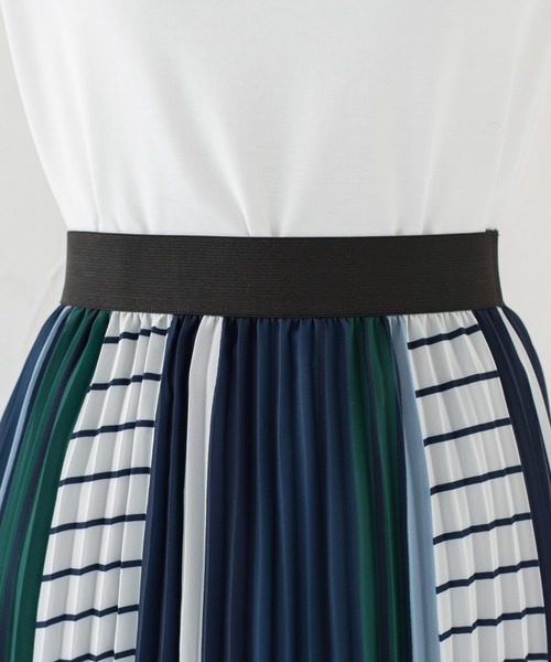LOUNGEDRESS（ラウンジドレス）の「MIXストライプスカート（スカート・レディース・ネイビー/オレンジ・FREE）」の5枚目の写真