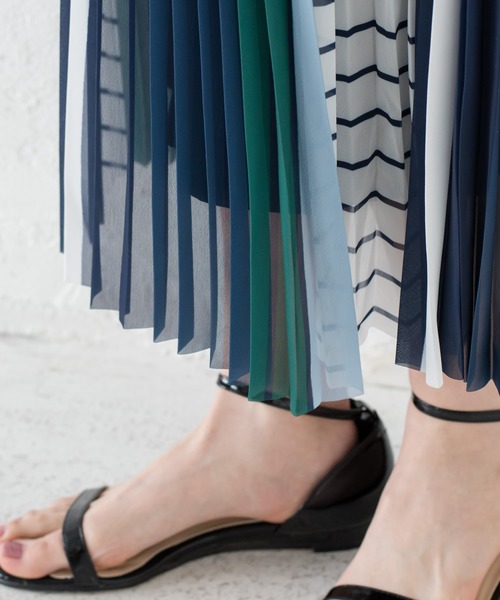 LOUNGEDRESS（ラウンジドレス）の「MIXストライプスカート（スカート・レディース・ネイビー/オレンジ・FREE）」の16枚目の写真