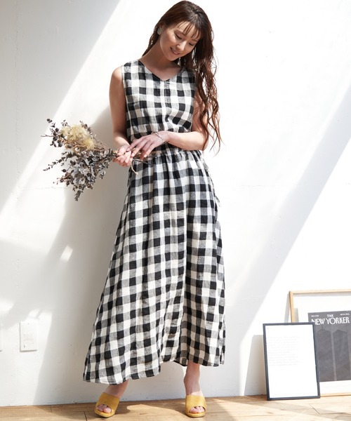 フレンチリネンマキシワンピース 前後2way