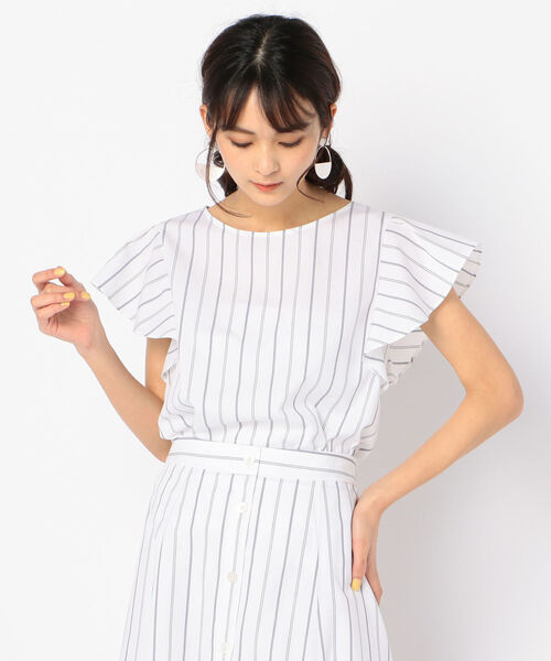 NOLLEY’S(ノーリーズ)の「ストライプセットアップブラウス(シャツ/ブラウス・レディース・ホワイト系その他4/ブルー系その他3・38/36)」の2枚目の写真