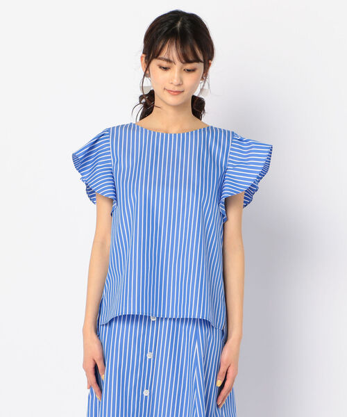 NOLLEY’S(ノーリーズ)の「ストライプセットアップブラウス(シャツ/ブラウス・レディース・ホワイト系その他4/ブルー系その他3・38/36)」の3枚目の写真