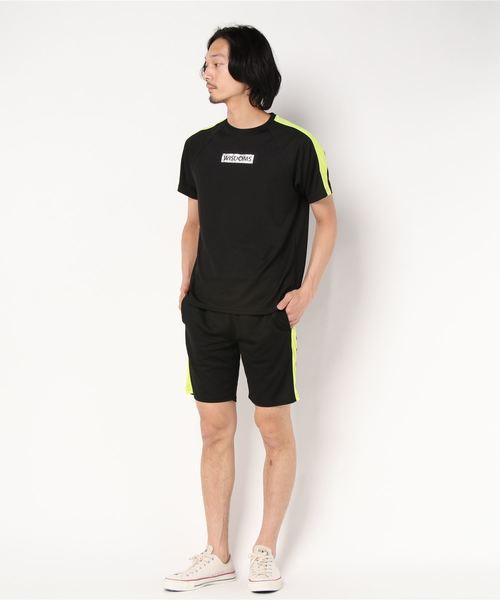 SHISKY（シスキー）の「DRY MESH ライン切り替え 半袖Tシャツ ショートパンツ セットアップ（Tシャツ/カットソー・メンズ・レッド/ブラック系その他/ライム/オフホワイト/ブラック系その他2/ブラック・L/XL/M）」の20枚目の写真