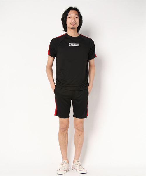 SHISKY（シスキー）の「DRY MESH ライン切り替え 半袖Tシャツ ショートパンツ セットアップ（Tシャツ/カットソー・メンズ・レッド/ブラック系その他/ライム/オフホワイト/ブラック系その他2/ブラック・L/XL/M）」の21枚目の写真