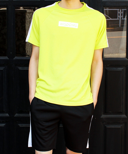 SHISKY（シスキー）の「DRY MESH ライン切り替え 半袖Tシャツ ショートパンツ セットアップ（Tシャツ/カットソー・メンズ・レッド/ブラック系その他/ライム/オフホワイト/ブラック系その他2/ブラック・L/XL/M）」の11枚目の写真