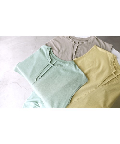 select MOCA（セレクトモカ）の「2020 SS ハーフスリーブワンピース（ワンピース・レディース・ライトグリーン/ライトイエロー/グレイッシュベージュ・FREE）」の4枚目の写真