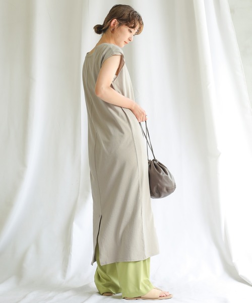 select MOCA（セレクトモカ）の「2020 SS ハーフスリーブワンピース（ワンピース・レディース・ライトグリーン/ライトイエロー/グレイッシュベージュ・FREE）」の13枚目の写真
