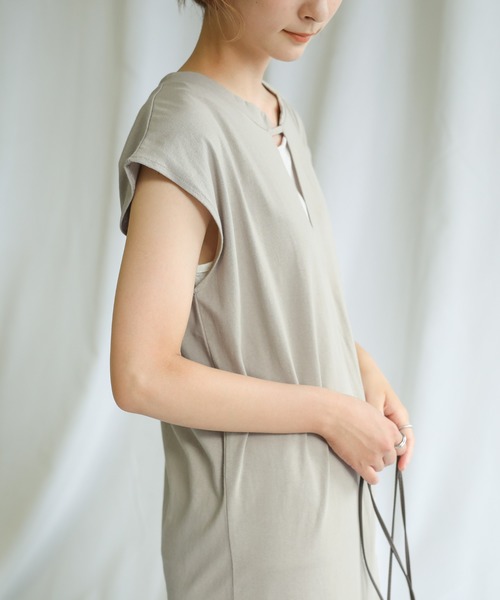 select MOCA（セレクトモカ）の「2020 SS ハーフスリーブワンピース（ワンピース・レディース・ライトグリーン/ライトイエロー/グレイッシュベージュ・FREE）」の14枚目の写真