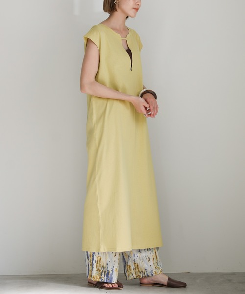 select MOCA（セレクトモカ）の「2020 SS ハーフスリーブワンピース（ワンピース・レディース・ライトグリーン/ライトイエロー/グレイッシュベージュ・FREE）」の19枚目の写真
