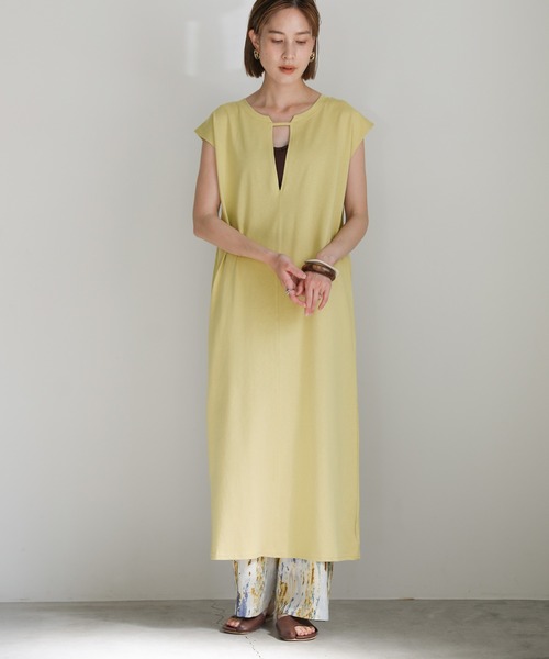 select MOCA（セレクトモカ）の「2020 SS ハーフスリーブワンピース（ワンピース・レディース・ライトグリーン/ライトイエロー/グレイッシュベージュ・FREE）」の21枚目の写真