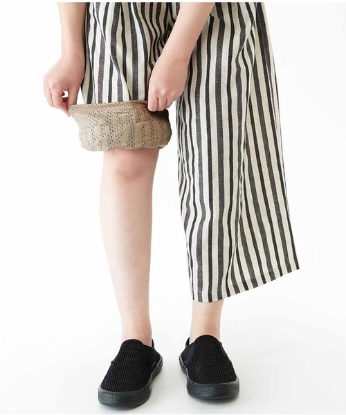 Live in comfort（リブインコンフォート）の「リブ　イン　コンフォート　ムレずに涼やか！ワイドパンツのおともに便利な　メッシュ素材の七分丈ペチパン（サロペット/オーバーオール・レディース・ブラック/ベージュ・1/2/4/3）」の3枚目の写真