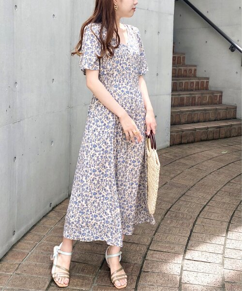 ワンピース　Riun様 new arrival 1980's🇺🇸 flower pattern rayon onepiece 80年代