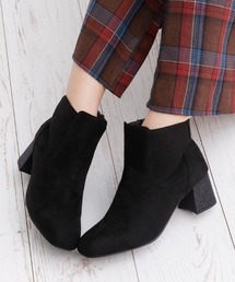 チャンキーヒール ショートブーツ