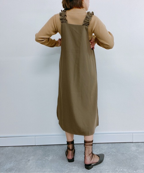 ap retro(アプレトロ)の「フリルストラップワンピース【ZOZO限定アイテム】(ワンピース・レディース・ブラック/カーキ/ネイビー・FREE)」の15枚目の写真