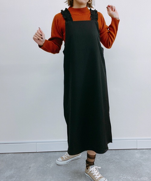 ap retro(アプレトロ)の「フリルストラップワンピース【ZOZO限定アイテム】(ワンピース・レディース・ブラック/カーキ/ネイビー・FREE)」の14枚目の写真