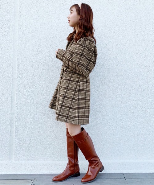 one after another NICE CLAUP（ワンアフターアナザーナイスクラップ）の「袖コンシャスコート（その他アウター・レディース・アイボリー/ブラック/チェック・FREE）」の14枚目の写真