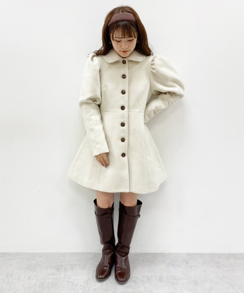 one after another NICE CLAUP（ワンアフターアナザーナイスクラップ）の「袖コンシャスコート（その他アウター・レディース・アイボリー/ブラック/チェック・FREE）」の9枚目の写真