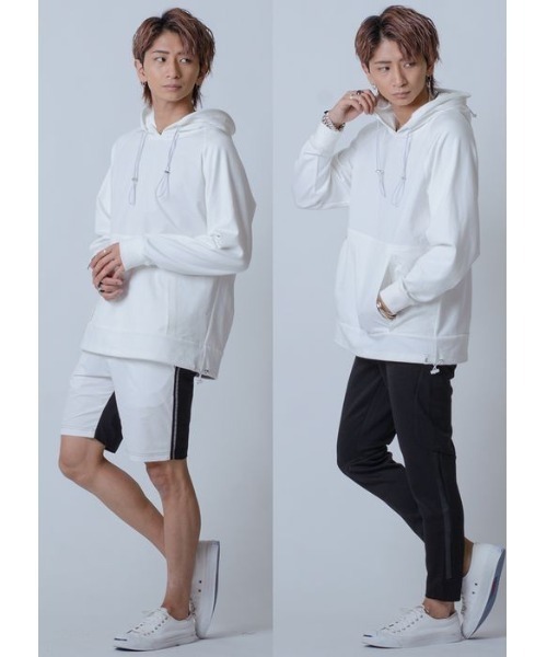 REGIEVO（レジエボ）の「REGIEVO ラグラン ビッグシルエットパーカー（パーカー・メンズ・ベージュ系その他/ブラック/ブラック系その他/オフホワイト・L/XL/M）」の5枚目の写真