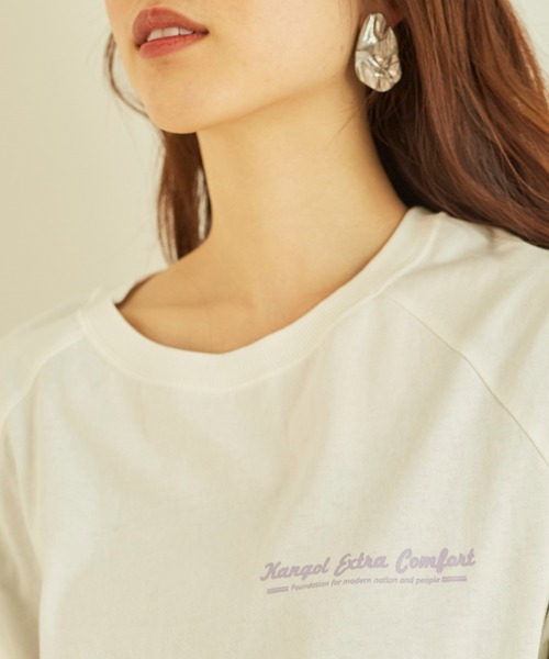 KANGOL EXTRA COMFORT(カンゴールエクストラコンフォート)の「ラグランスリーブ ロングTシャツ(Tシャツ/カットソー・レディース・ライトベージュ/オフホワイト/クリーム/ブラック・LL/M/L)」の16枚目の写真