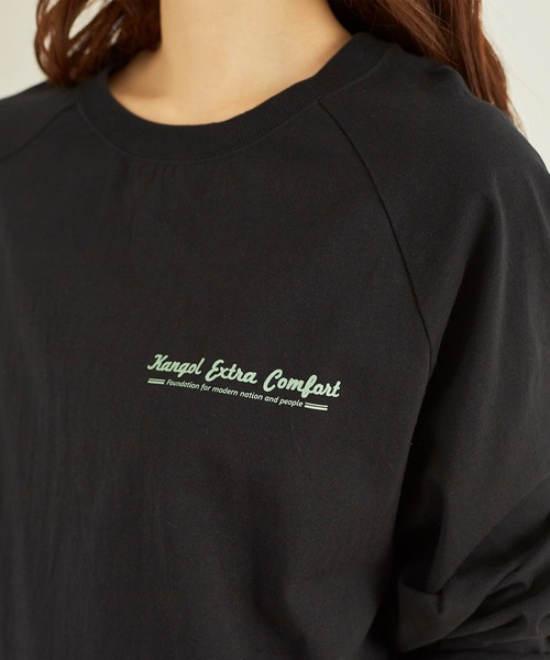 KANGOL EXTRA COMFORT(カンゴールエクストラコンフォート)の「ラグランスリーブ ロングTシャツ(Tシャツ/カットソー・レディース・ライトベージュ/オフホワイト/クリーム/ブラック・LL/M/L)」の6枚目の写真