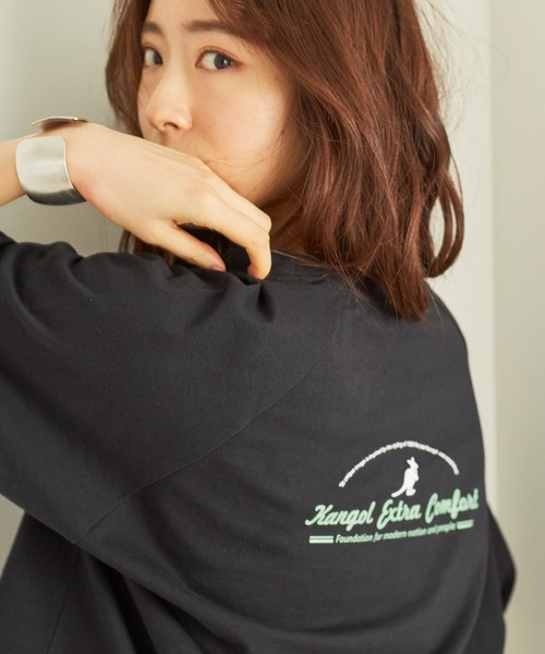 KANGOL EXTRA COMFORT(カンゴールエクストラコンフォート)の「ラグランスリーブ ロングTシャツ(Tシャツ/カットソー・レディース・ライトベージュ/オフホワイト/クリーム/ブラック・LL/M/L)」の17枚目の写真