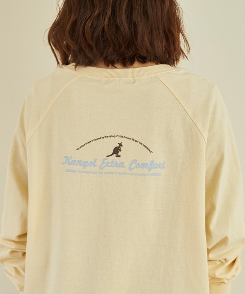 KANGOL EXTRA COMFORT(カンゴールエクストラコンフォート)の「ラグランスリーブ ロングTシャツ(Tシャツ/カットソー・レディース・ライトベージュ/オフホワイト/クリーム/ブラック・LL/M/L)」の15枚目の写真
