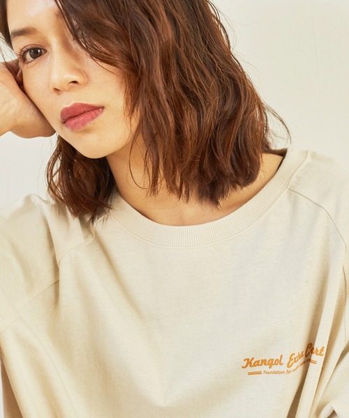 KANGOL EXTRA COMFORT(カンゴールエクストラコンフォート)の「ラグランスリーブ ロングTシャツ(Tシャツ/カットソー・レディース・ライトベージュ/オフホワイト/クリーム/ブラック・LL/M/L)」の18枚目の写真