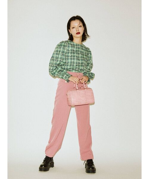 jouetie(ジュエティ)の「マテリアルボストンBAG(ボストンバッグ・レディース・ピンク/ブラック・FREE)」の3枚目の写真