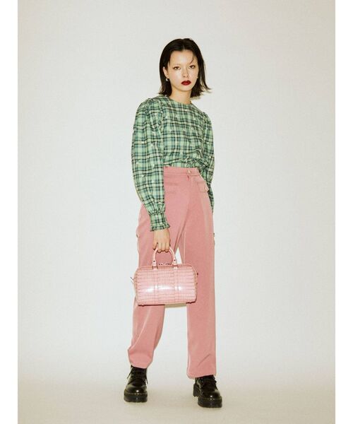 jouetie(ジュエティ)の「マテリアルボストンBAG(ボストンバッグ・レディース・ピンク/ブラック・FREE)」の7枚目の写真