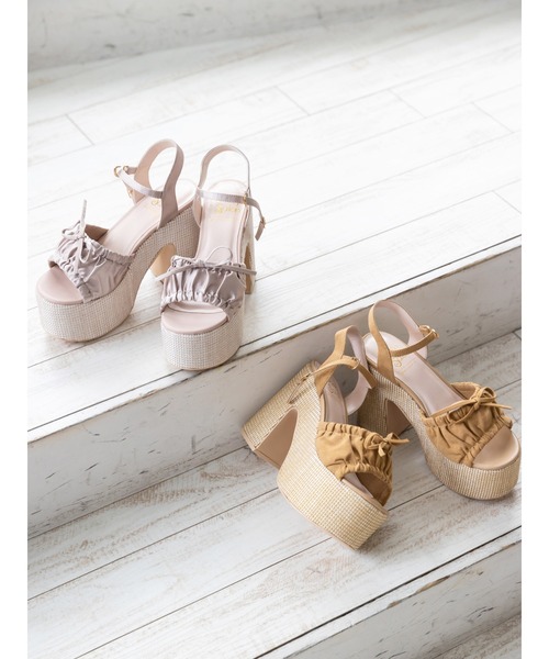 Honey Salon（ハニーサロン）の「ギャザーリボンサンダル（サンダル・レディース・ベージュ・M/S/L）」の8枚目の写真