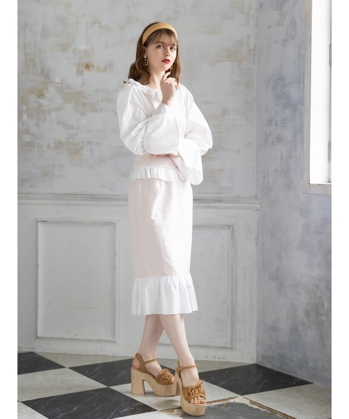 Honey Salon（ハニーサロン）の「ギャザーリボンサンダル（サンダル・レディース・ベージュ・M/S/L）」の2枚目の写真