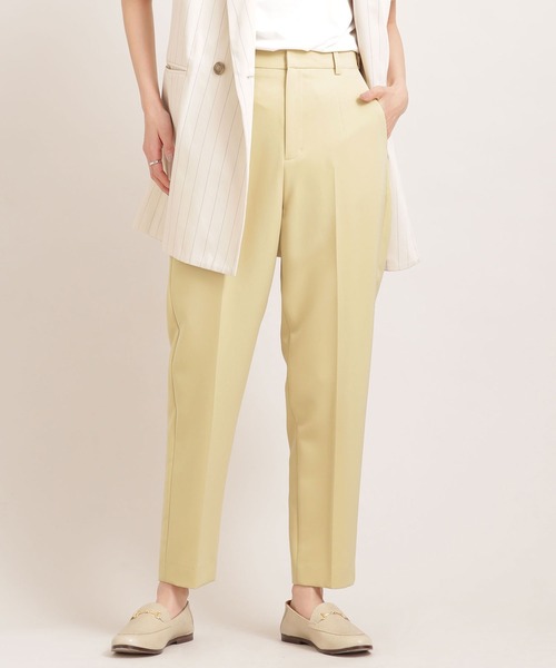 NANO universe（ナノユニバース）の「アジャストマジック 吸水速乾 センタープレスパンツ（スラックス・レディース・ピンク/ライトイエロー/ライトベージュ・38/36）」の2枚目の写真