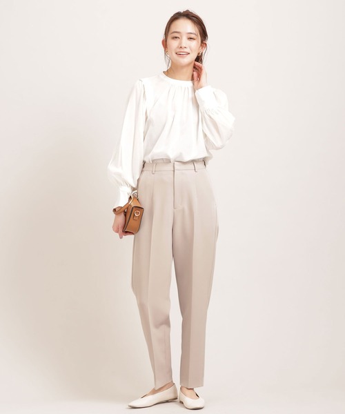 NANO universe（ナノユニバース）の「アジャストマジック 吸水速乾 センタープレスパンツ（スラックス・レディース・ピンク/ライトイエロー/ライトベージュ・38/36）」の14枚目の写真