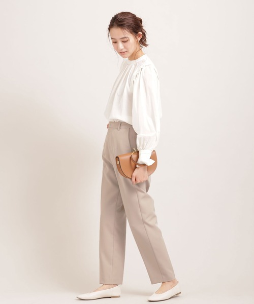 NANO universe（ナノユニバース）の「アジャストマジック 吸水速乾 センタープレスパンツ（スラックス・レディース・ピンク/ライトイエロー/ライトベージュ・38/36）」の10枚目の写真