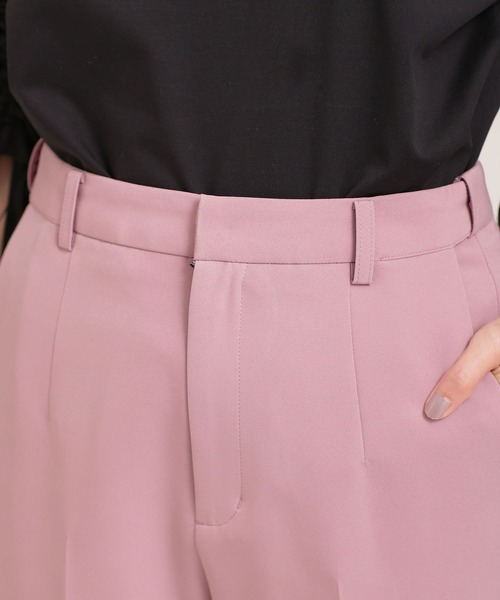 NANO universe（ナノユニバース）の「アジャストマジック 吸水速乾 センタープレスパンツ（スラックス・レディース・ピンク/ライトイエロー/ライトベージュ・38/36）」の18枚目の写真