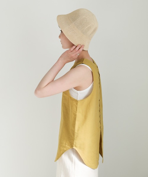 select MOCA(セレクトモカ)の「リネンタッチバケットハット(ハット・レディース・ブラック/アイボリー/ライトブラウン・FREE)」の5枚目の写真